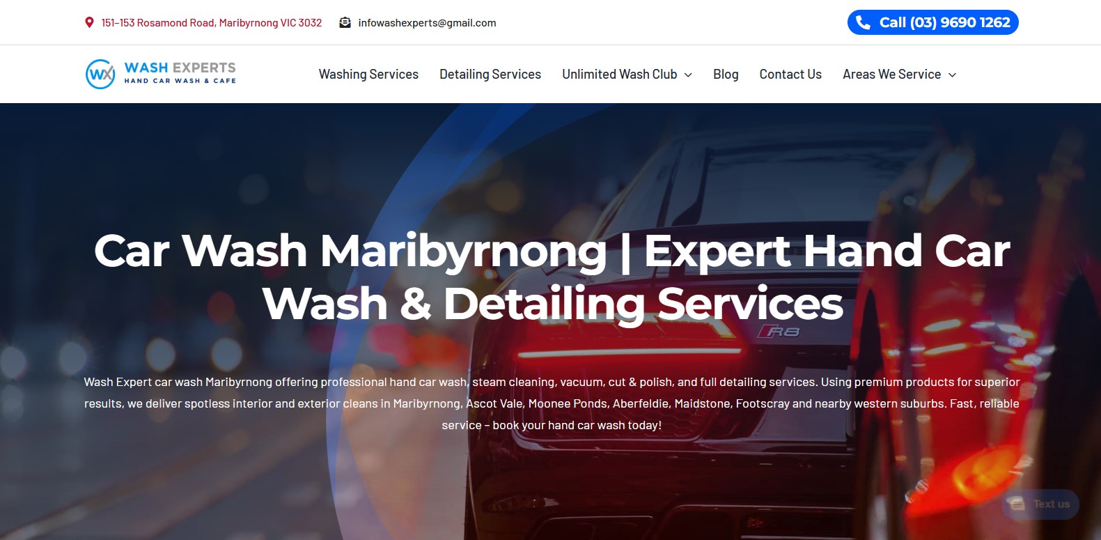 Wash Experts Car Wash website preview