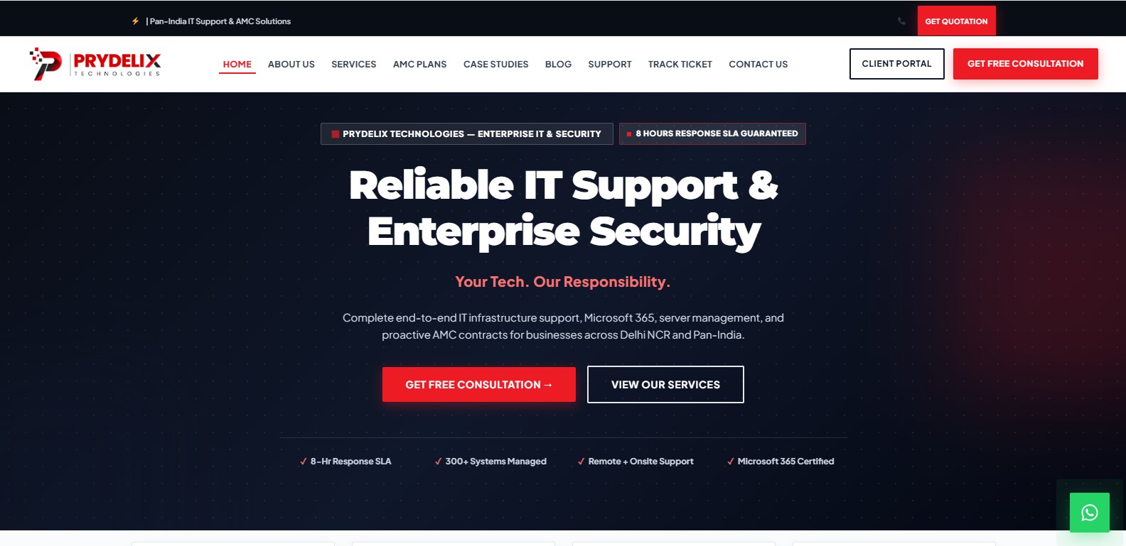 Prydelix Technologies website preview