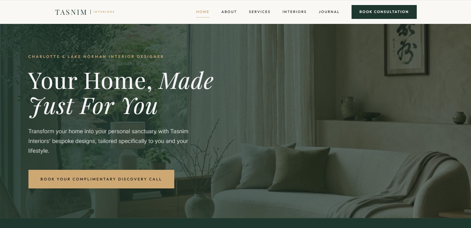 Tasnim Interior website preview