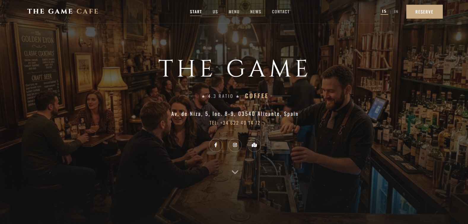 The Game Cafe website preview